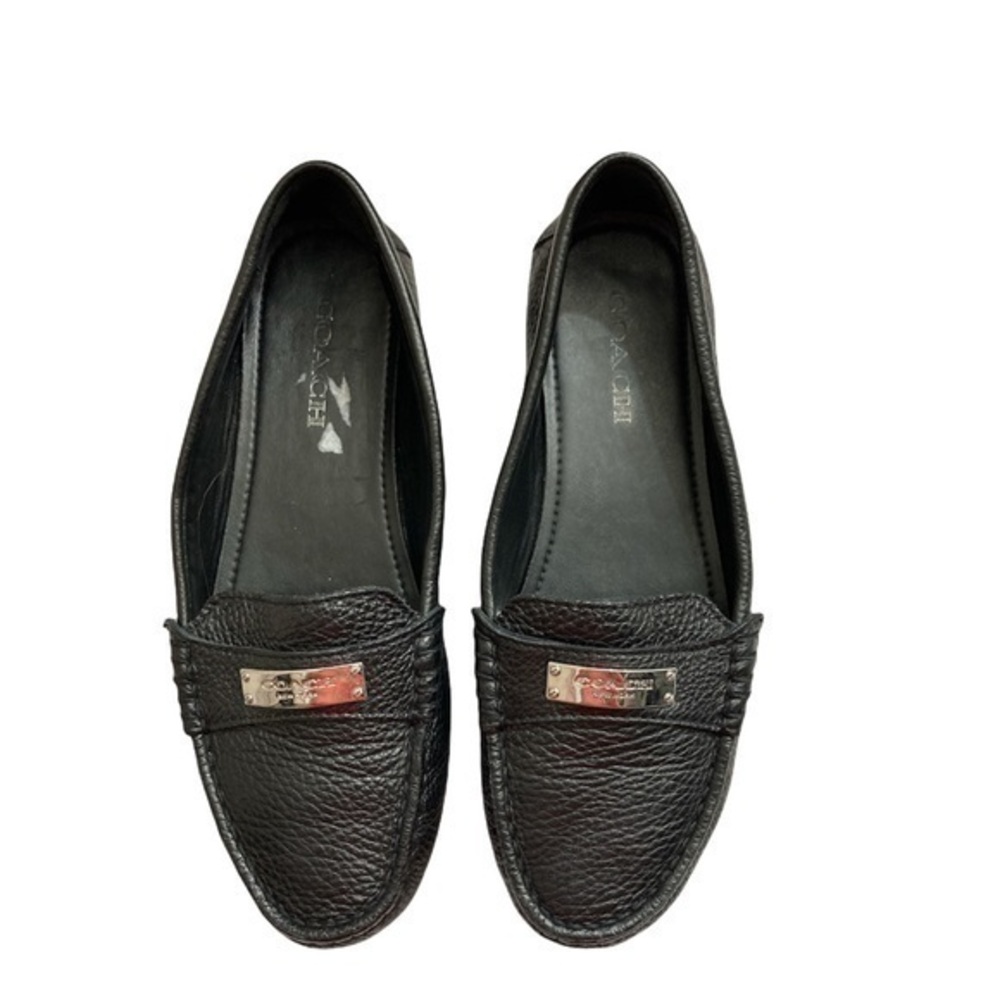 Coach black leather loafer shoes 8 - Picture 1 of 10